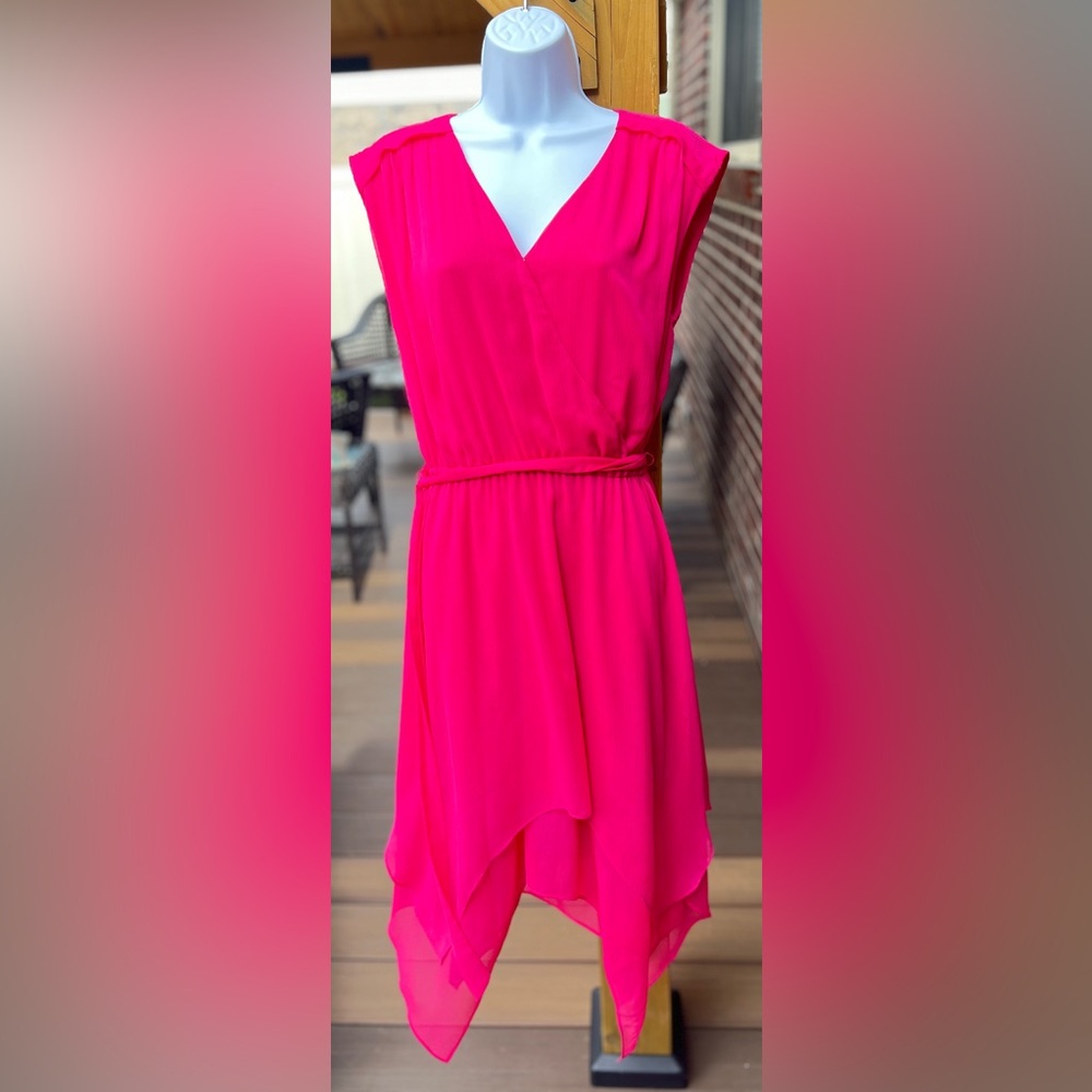 Halston Pink Sleeveless Asymmetrical Dress, size XS
